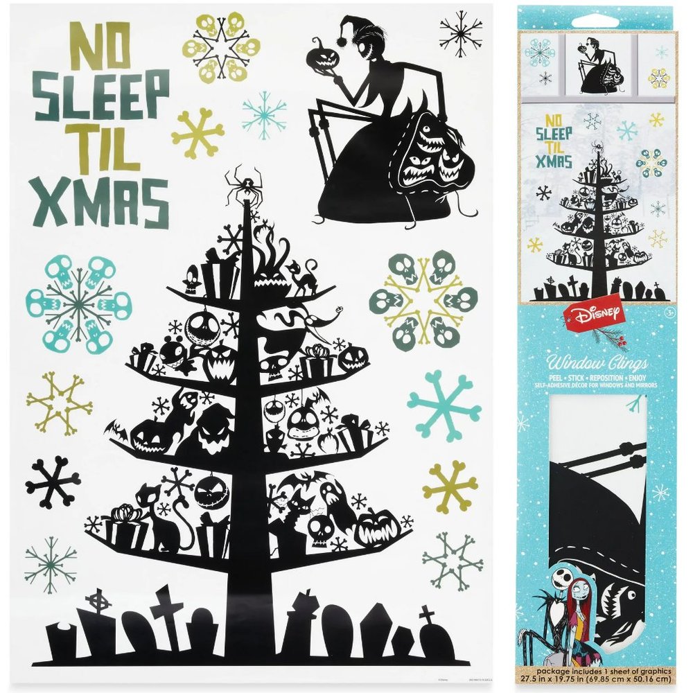 DISNEY Nightmare Before Christmas Tim Burton Window Cling Decorations NIB